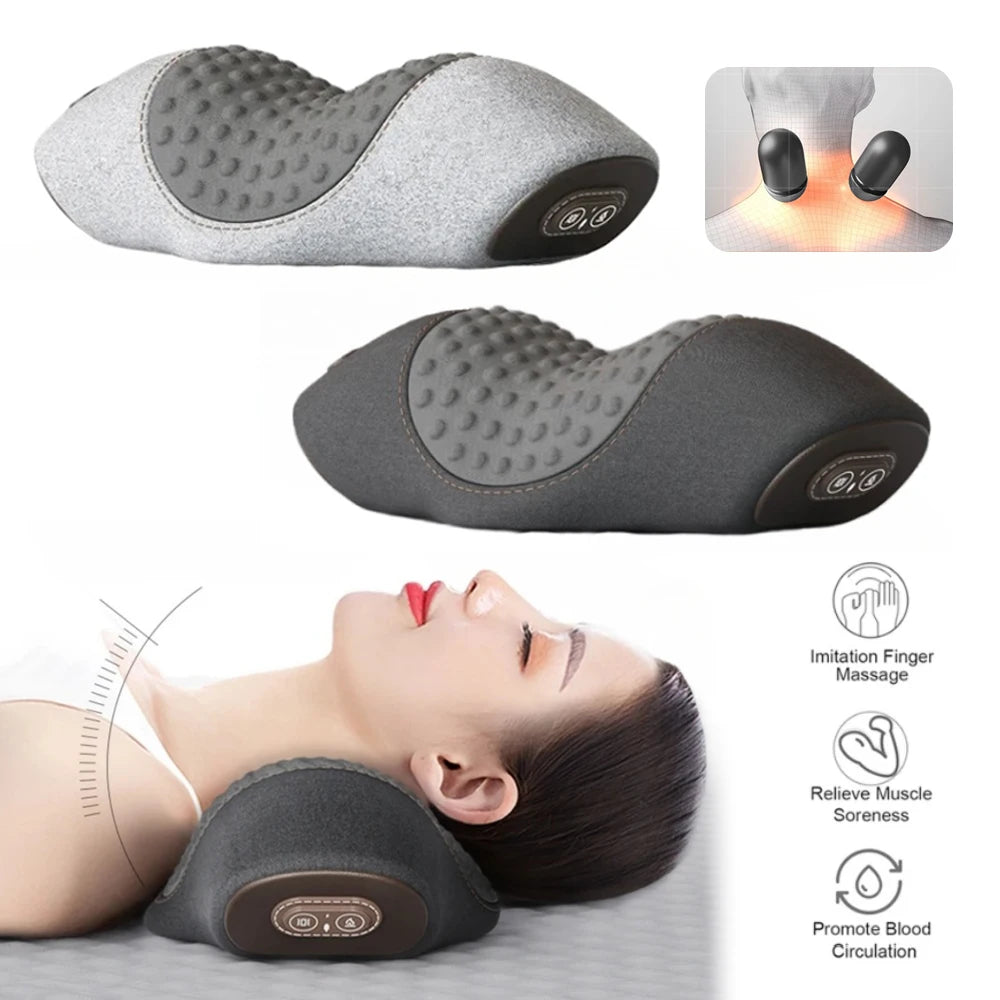 3-in-1 Cervical Massage Pillow with Therapeutic Heat: Relieves Shoulder Pain and Provides Deep Tissue Pain Relief.