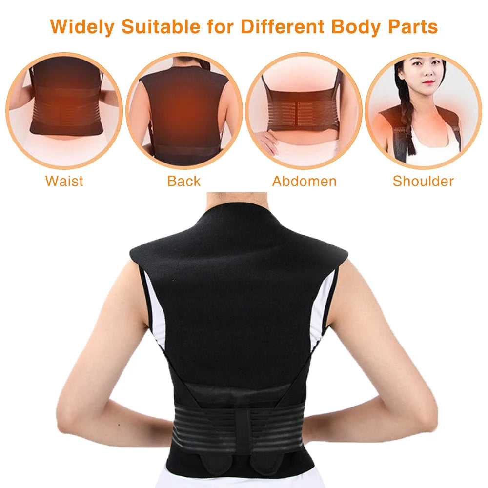 Chaleco calefactor de turmalina 118, terapia magnética, Corrector de postura de cintura, espalda y hombros, soporte Lumbar para columna vertebral, alivio del dolor