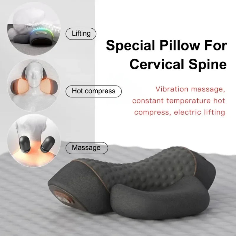 3-in-1 Cervical Massage Pillow with Therapeutic Heat: Relieves Shoulder Pain and Provides Deep Tissue Pain Relief.