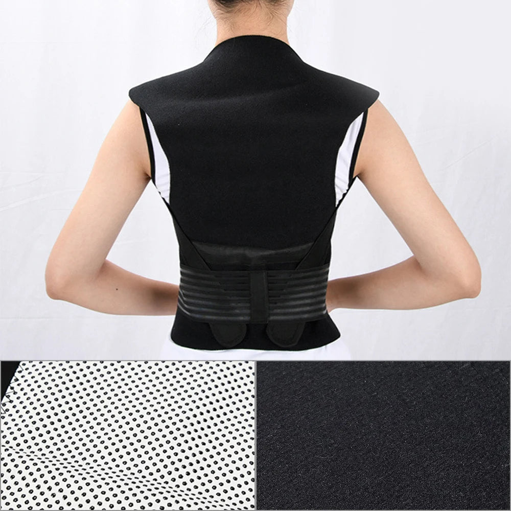 Chaleco calefactor de turmalina 118, terapia magnética, Corrector de postura de cintura, espalda y hombros, soporte Lumbar para columna vertebral, alivio del dolor