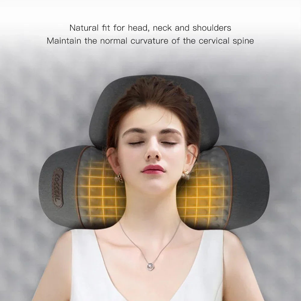 3-in-1 Cervical Massage Pillow with Therapeutic Heat: Relieves Shoulder Pain and Provides Deep Tissue Pain Relief.