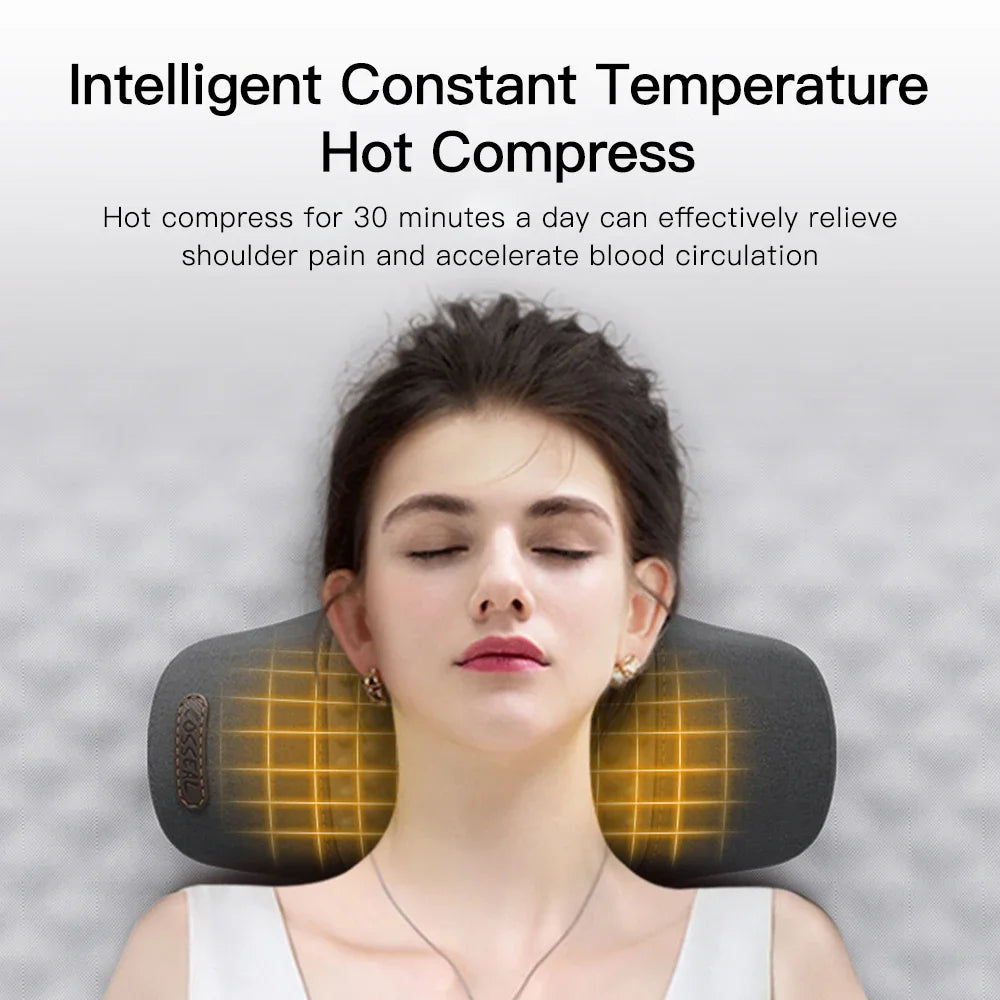 3-in-1 Cervical Massage Pillow with Therapeutic Heat: Relieves Shoulder Pain and Provides Deep Tissue Pain Relief.