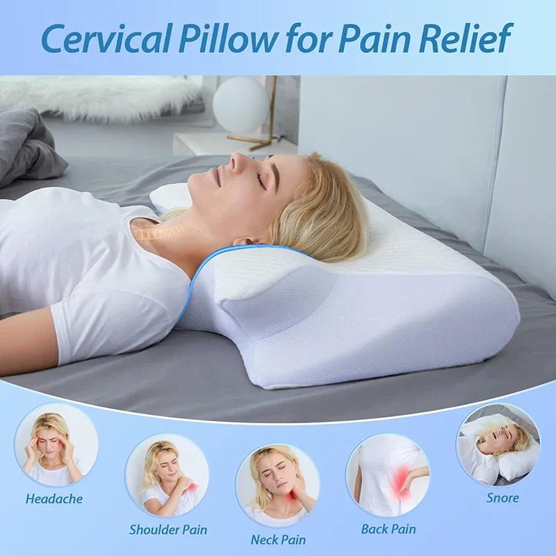 Vitalia Comfort Ergonomic Pillow – Premium Support for Neck and Cervical Spine – Enjoy Deep Sleep in Any Position.