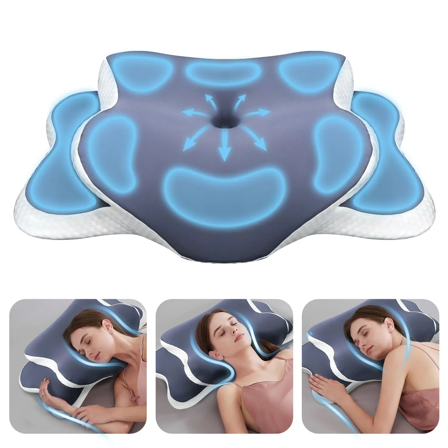 Vitalia Comfort Ergonomic Pillow – Premium Support for Neck and Cervical Spine – Enjoy Deep Sleep in Any Position.