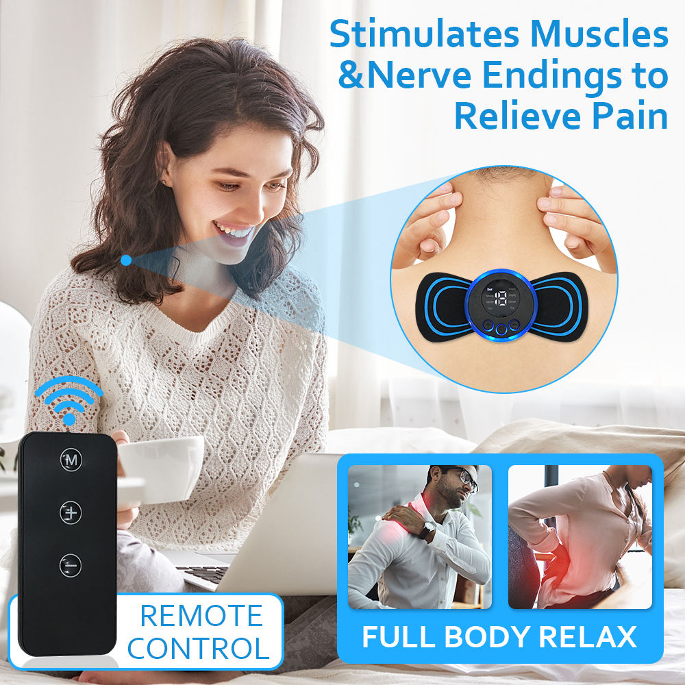 Masajeador eléctrico de cuello EMS, Estimulador de masaje muscular, instrumento de baja frecuencia, parches para espalda, Cervical y pantorrilla, Mini dispositivo para articulaciones del dolor