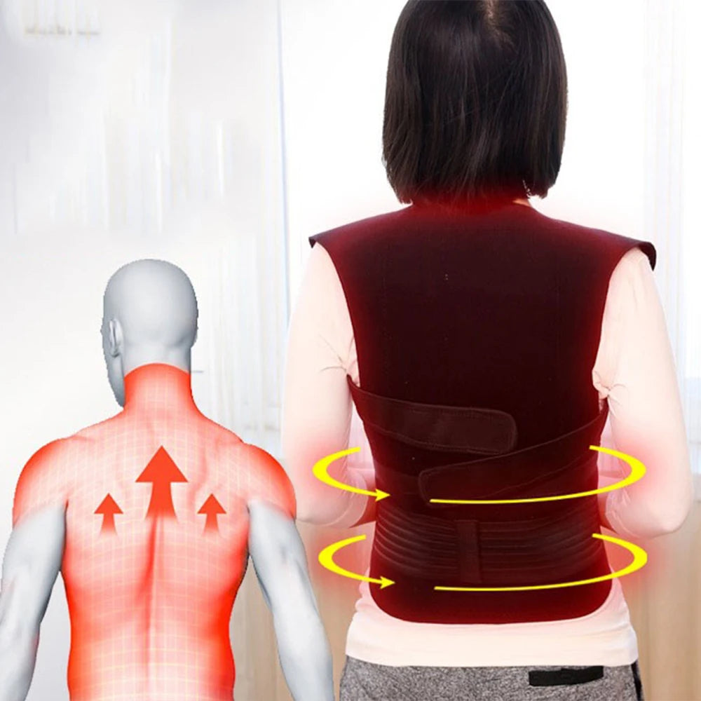 Chaleco calefactor de turmalina 118, terapia magnética, Corrector de postura de cintura, espalda y hombros, soporte Lumbar para columna vertebral, alivio del dolor