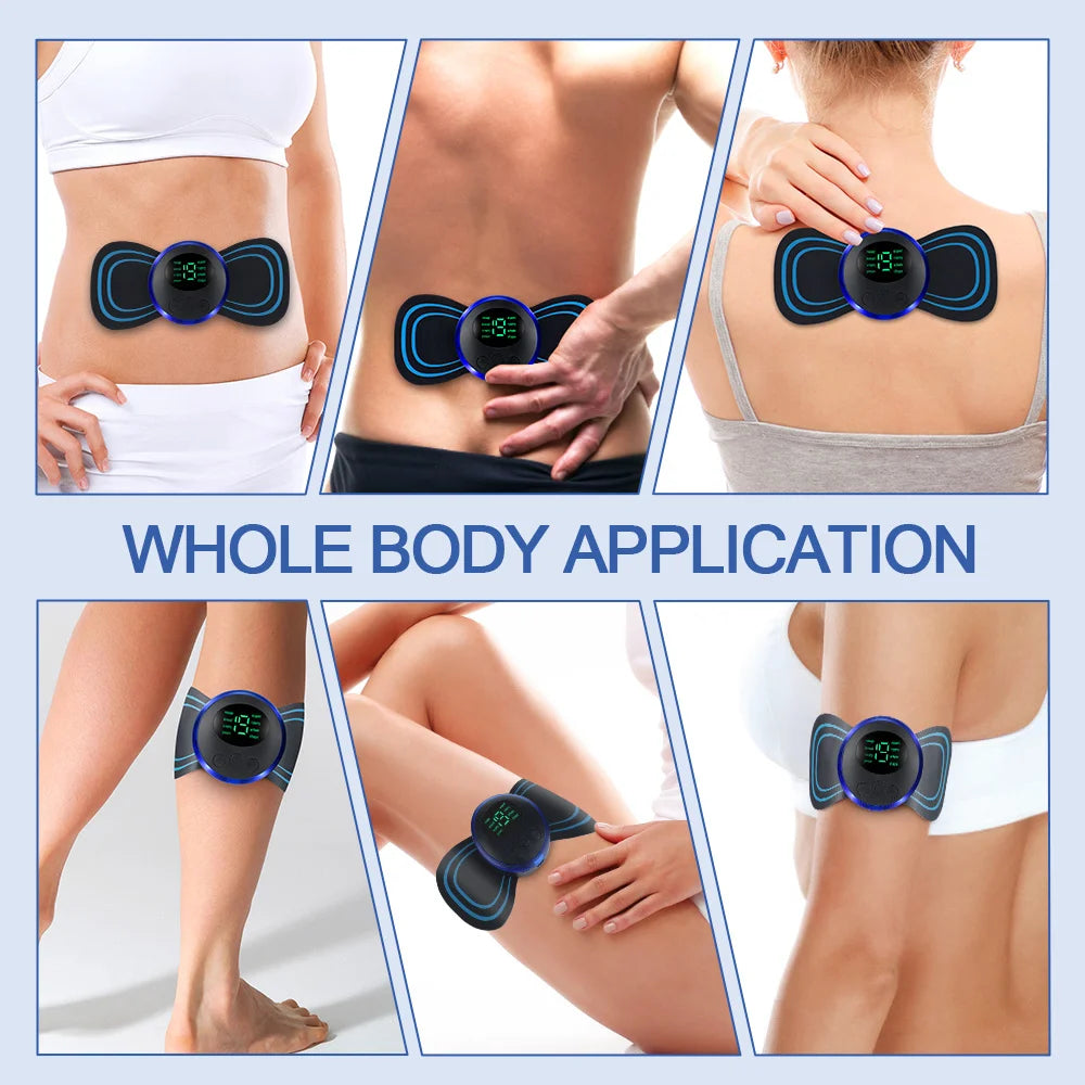 Masajeador eléctrico de cuello EMS, Estimulador de masaje muscular, instrumento de baja frecuencia, parches para espalda, Cervical y pantorrilla, Mini dispositivo para articulaciones del dolor