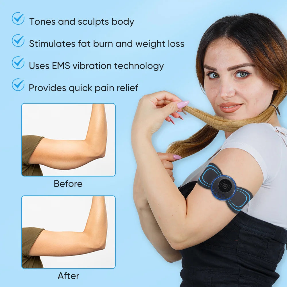 Masajeador eléctrico de cuello EMS, Estimulador de masaje muscular, instrumento de baja frecuencia, parches para espalda, Cervical y pantorrilla, Mini dispositivo para articulaciones del dolor