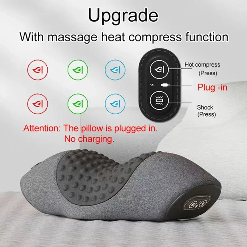 3-in-1 Cervical Massage Pillow with Therapeutic Heat: Relieves Shoulder Pain and Provides Deep Tissue Pain Relief.