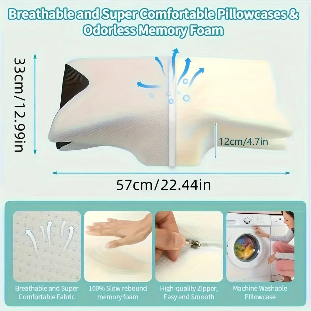 Vitalia Comfort Ergonomic Pillow – Premium Support for Neck and Cervical Spine – Enjoy Deep Sleep in Any Position.