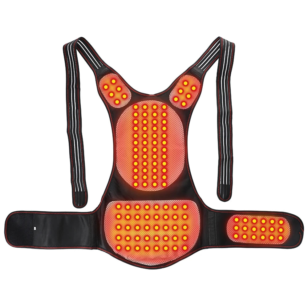 Chaleco calefactor de turmalina 118, terapia magnética, Corrector de postura de cintura, espalda y hombros, soporte Lumbar para columna vertebral, alivio del dolor