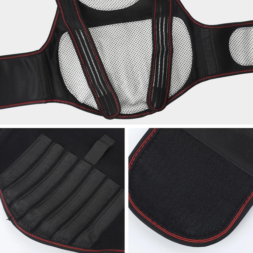 Chaleco calefactor de turmalina 118, terapia magnética, Corrector de postura de cintura, espalda y hombros, soporte Lumbar para columna vertebral, alivio del dolor