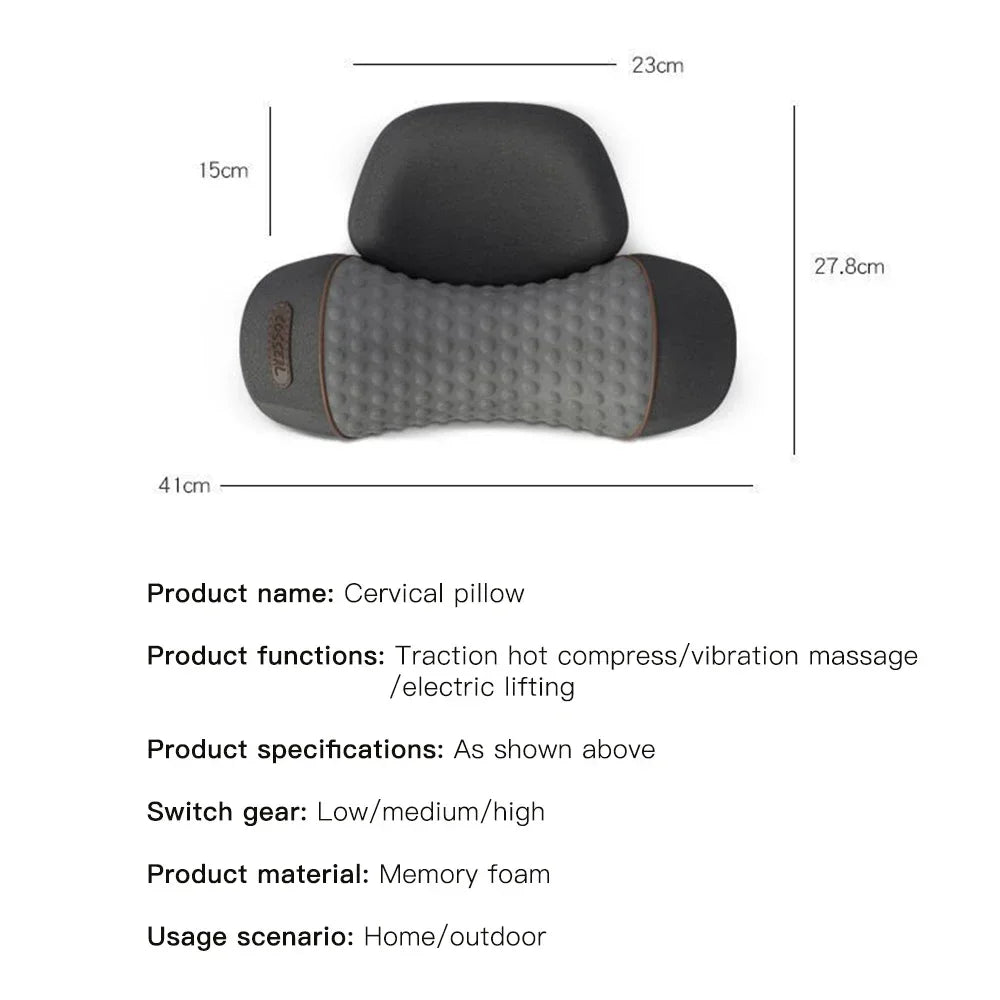 3-in-1 Cervical Massage Pillow with Therapeutic Heat: Relieves Shoulder Pain and Provides Deep Tissue Pain Relief.