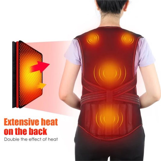 Chaleco calefactor de turmalina 118, terapia magnética, Corrector de postura de cintura, espalda y hombros, soporte Lumbar para columna vertebral, alivio del dolor
