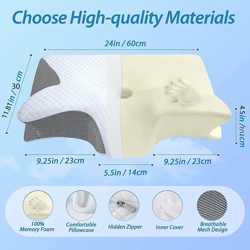 Vitalia Comfort Ergonomic Pillow – Premium Support for Neck and Cervical Spine – Enjoy Deep Sleep in Any Position.