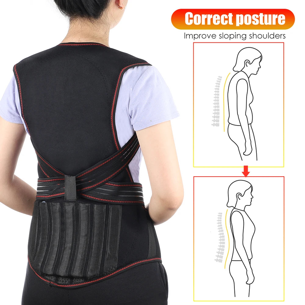 Chaleco calefactor de turmalina 118, terapia magnética, Corrector de postura de cintura, espalda y hombros, soporte Lumbar para columna vertebral, alivio del dolor