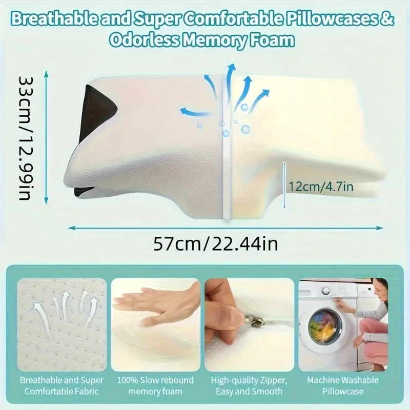 Vitalia Comfort Ergonomic Pillow – Premium Support for Neck and Cervical Spine – Enjoy Deep Sleep in Any Position.